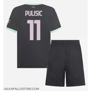 AC Milan Christian Pulisic #11 Kolmaspaita Lapsille 2024-25 Lyhythihainen (+ shortsit)